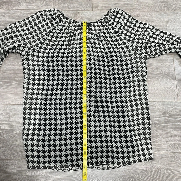 NWT Talbots 100% Silk Houndstooth Blouse with Black Camisole S - Picture 8 of 15